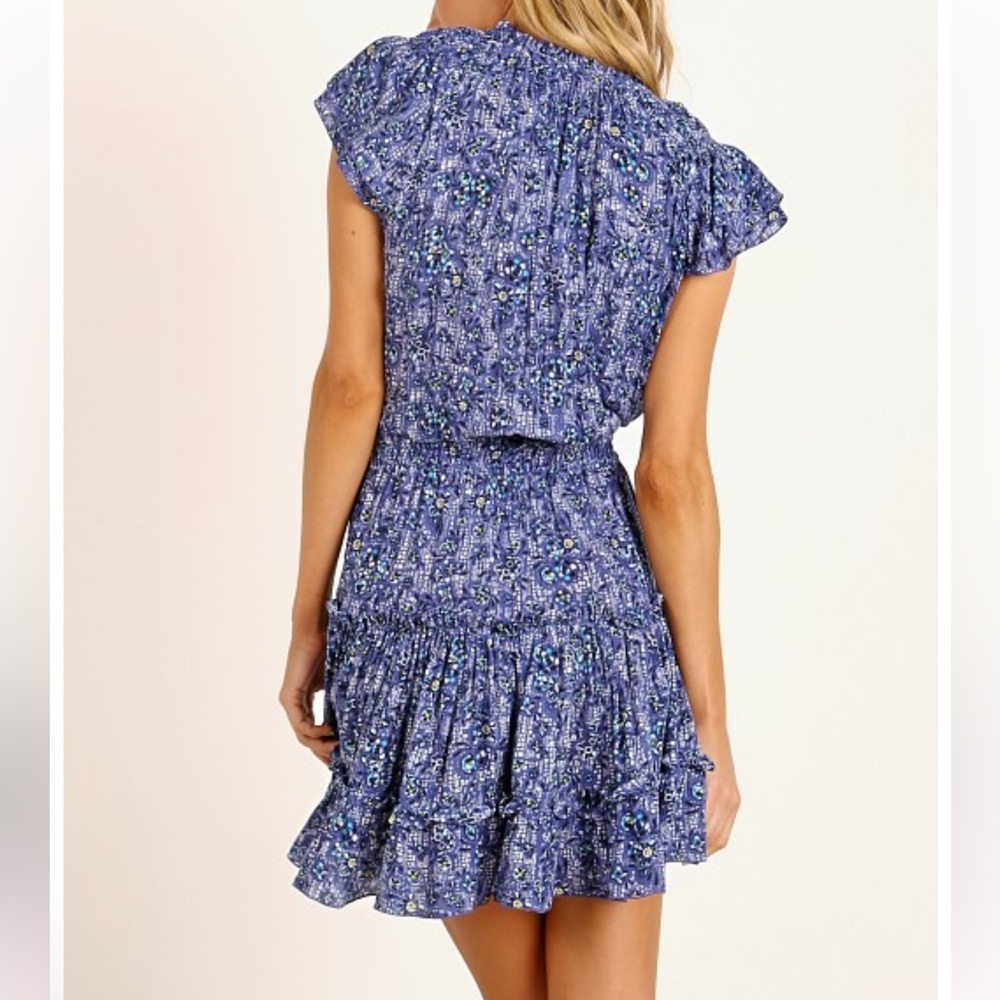 Poupette St. Barth Nava Mini Dress Blue Amarlis NWOT - Picture 7 of 11
